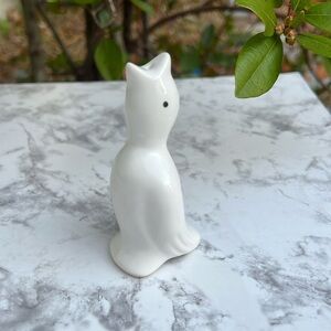 White Ceramic Art Pottery 4” Pie Bird Vent Kitchen Baking